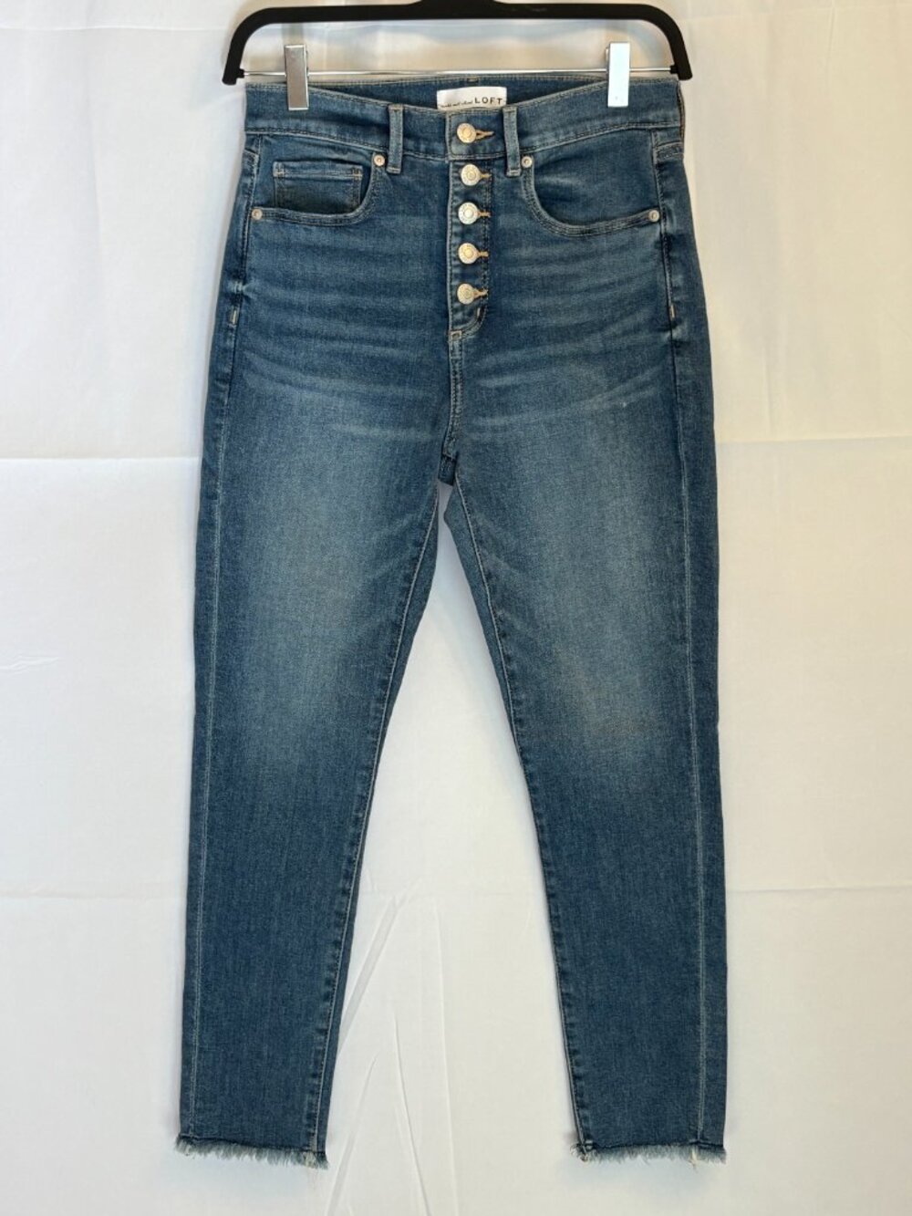 LOFT High-Rise Button-Fly Skinny Jeans Women's Size 27/4
